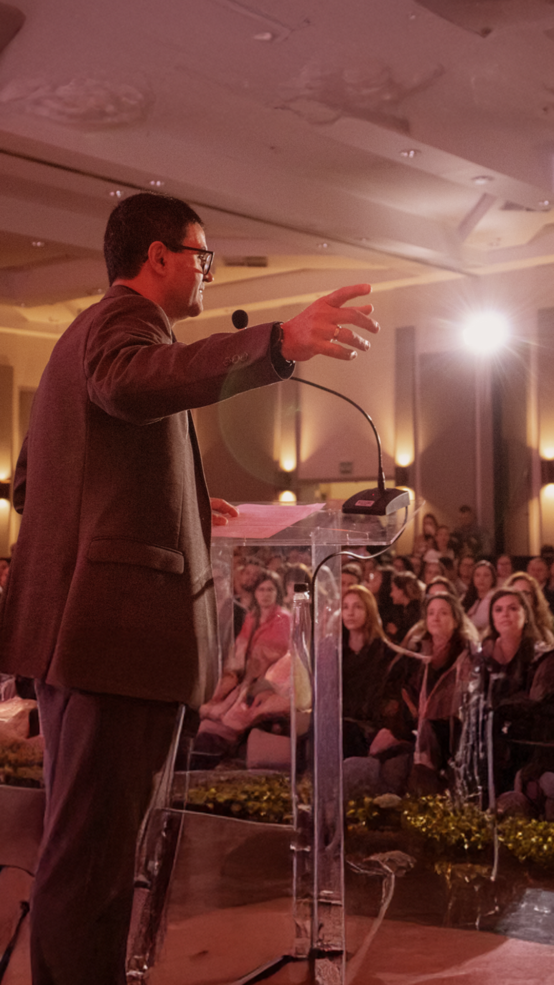 Palestrante em evento